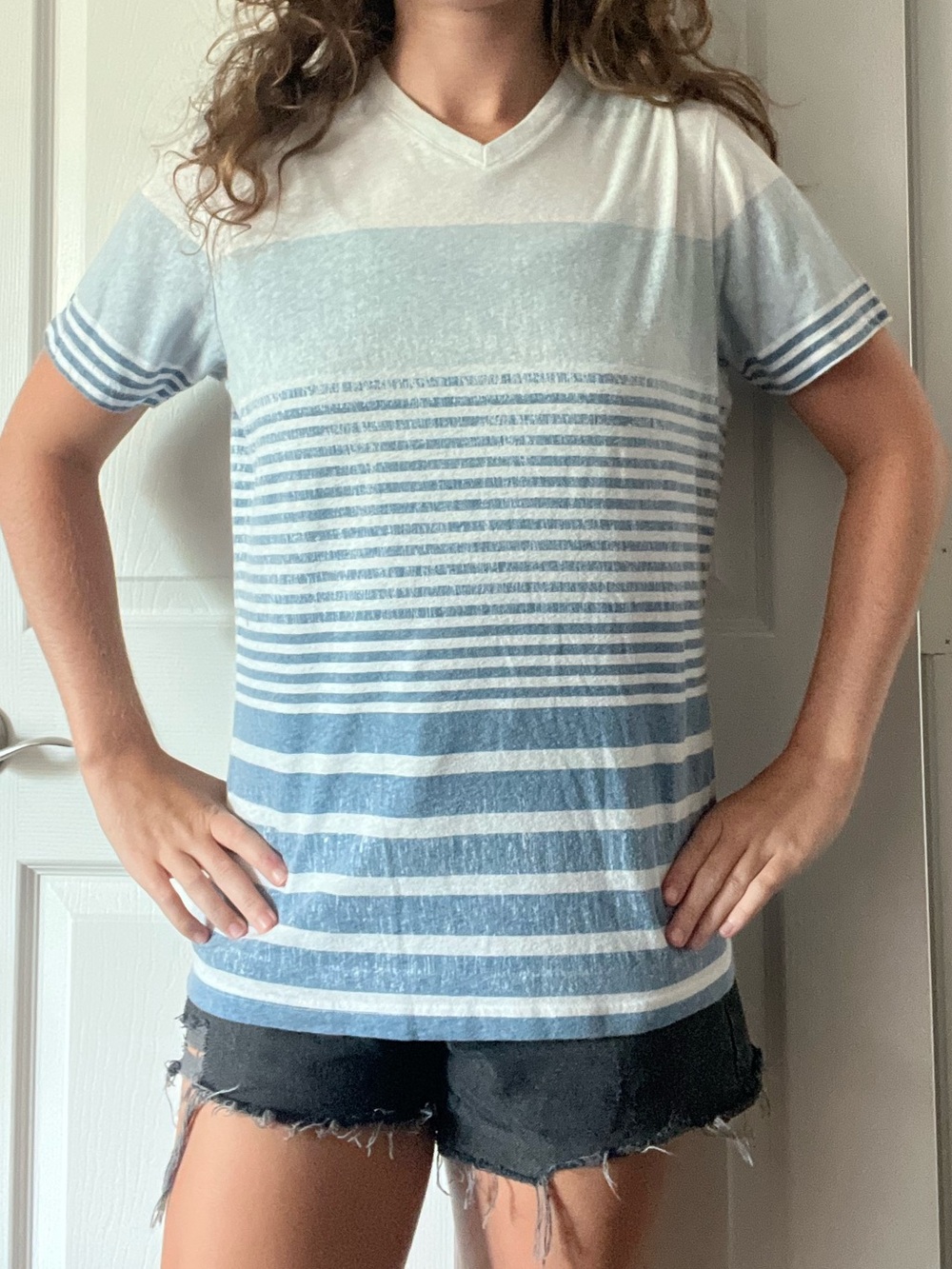 American Rag Striped V-Neck Tee - Picture 10 of 10